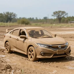 a honda civic made out of mud