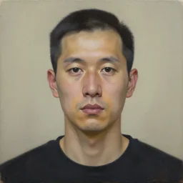 painting of a man with a blank, expressionless face