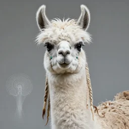 llama with dreadlocks, cyberpunk, by mandy jurgens, ernst haeckel, james jean