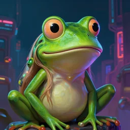a portrait of cara delevingne as frog ( sesame street ), cyberpunk, fantasy, neon lights, sharp focus, intricate, elegant, digital painting, artstation, matte, highly detailed, concept art, illustration, ambient lighting, art by ruan jia and artgerm and range murata and wlop and ross tran and william, adolphe bouguereau and beeple