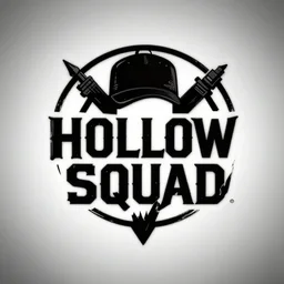 a professional logo for hollow squad, xavier wulf