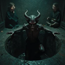 the demon in the sewer, film still from the movie directed by denis villeneuve and david cronenberg with art direction by bernie wrightson and tim white, wide lens
