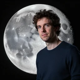 Lex Fridman on a moon, digital art, 8k, super realistic,