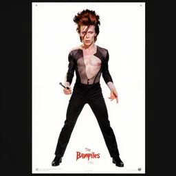 movie poster for the vampires from hell, featuring david bowie, 1 9 7 4, poster art