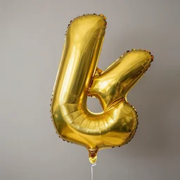 a golden inflatable balloon in the shape of a g