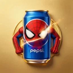 an golden ratio logo of pepsi in style of spiderman