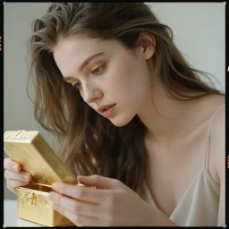 cinestill 5 0 d panorama portrait of a dreamy beautiful woman by roversi like psyche opening the gold box by waterhouse, 8 0 mm lens, 8 k, elegant, highly detailed, pale tonal matt, soft blur, artstation, sharp focus, head in focus