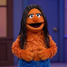 kim kardashian as a muppet in sesame street, 8k resolution, full HD, cinematic lighting, award winning, anatomically correct