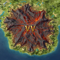 Lava terrain,by Sid Meier's Civilization VI ,isometric view,by Craig Mullins