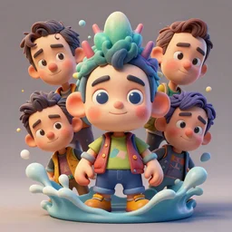 cuddly colourful caricature - 3 d vfx art - of splash, art style by zdzisaw beksinski, tadanori yoko & hsiao - ron cheng, character concept art, unreal engine render, digital illustration, sharp, intricate detail, volumetric light, ray tracing, soft light, claymation style, symmetric, acrylic on canvas, pinterest, artstation, beh