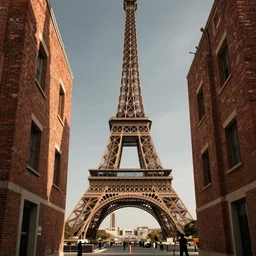 eiffel tower as a brick building