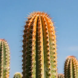 long shot photo of an orange cactus 4k, ultra HD