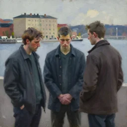 the drug addicts of oslo, 8 k, high quality, oil painting