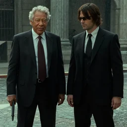 morgan freeman being eliminated by agent 47 in the videogame Hitman blood money (2005), screenshot, 4k
