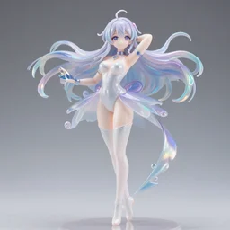 james jean isolated vinyl figure voluptuous magical girl character design, figure photography, dynamic pose, holographic undertones, motion shapes color design, glitter accents on figure, anime stylized, sharp focus, accurate fictional proportions, high delicate defined details, ethereal lighting