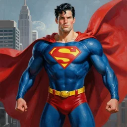 a highly detailed painting of a superhero