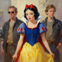 snow white, robopunk, oil painting, sunlit, paint texture, digital painting, highly detailed, artstation, sharp focus, illustration, concept art, ruan jia, wlop, charlie bowater, tom bagshaw, norman rockwell