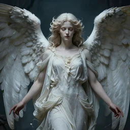 hyperrealistic detailed portrait of a seraphim from layers of fear in the style of gothic and mucha sharp focus 8 k