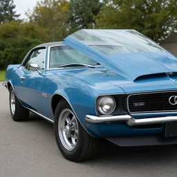 denim blue audi camaro b 1 ( 1 9 6 7 ), establishing shot