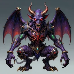 a kaleidoscopic demon, extremely detailed, sharp focus, wide view, digital illustration