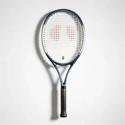 scandinavian tennis racket, commercial catalog photo, isolated on a pure white background, centered, entire object in frame, sharp focus, soft studio lighting