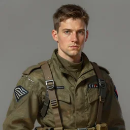 portrait of a man by greg rutkowski, he looks like harris dickinson, wearing military fatigues of the galactic republic, star wars expanded universe, he is about 3 0 years old, highly detailed portrait, digital painting, artstation, concept art, smooth, sharp foccus ilustration, artstation hq