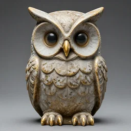 symmetrical detailed sculpture of an owl, made of Liquid Oil Gasoline
