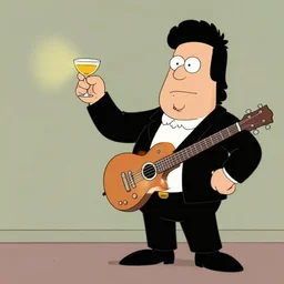 hank hill playing eric clapton, cartoon, matt groening style
