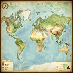 A map of the Avatar: The Last Airbender world in the style of JRR Tolkein