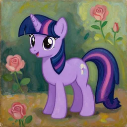 twilight sparkle from my little pony, a Rose Period Painting by Pablo Picasso, Oil On Canvas, (1904-1906)