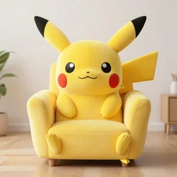 an armchair in a shape of pikachu pikachu pikachu