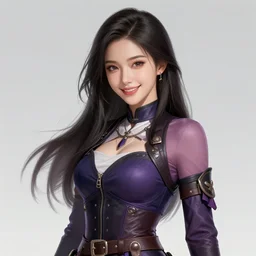 the portrait of chaotic neutral semi - colorful smiling female rogue assassin as unimaginably beautiful, gorgeous, elegant, young woman, an ultrafine hyperdetailed illustration by kim jung gi, irakli nadar, intricate linework, bright colors, octopath traveler, final fantasy, unreal engine 5 highly rendered, global illumination, radiant light, detailed and intricate environment