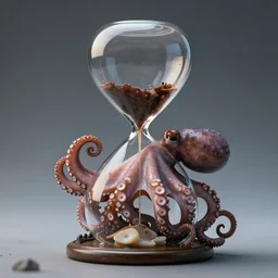 octopus trapped in an hourglass