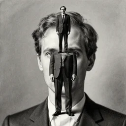 impossible portrait of a man standing inside its own head by m. c. escher