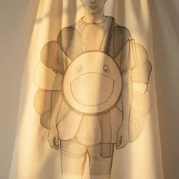 by daan roosegaarde, by takashi murakami casual, lines. print. conceptual art, the warm, golden light of the sun casts a beautiful glow on the scene, & the gentle breeze ruffles the leaves of the trees. the figures in the conceptual art are engaged in a simple activity, the way they are positioned & the expressions on their faces suggest a deep connection. peace & contentment, idyllic setting.