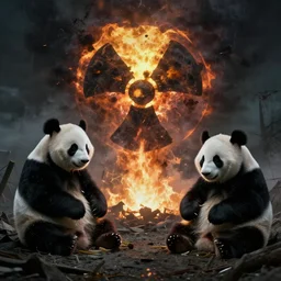 nuclear holocaust, only pandas are remaining, dark