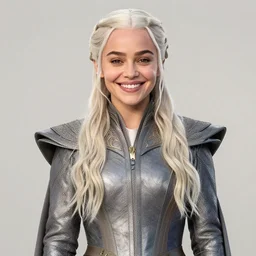 photo of a gorgeous young happy mila kunis daenerys targaryen in the style of stefan kostic, realistic, professionally, professionally color graded, half body shot, sharp focus, 8 k high definition, insanely detailed, intricate, elegant, art by stanley lau and artgerm