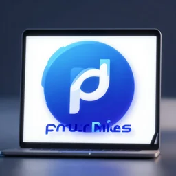 a logo for a music artificial intelligence software, rendering, unreal engine, puroles and blues, 8 k