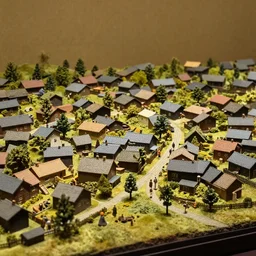Stereoscopic 3d photo of a village diorama