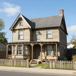 an english victorian house built with wooden pallets