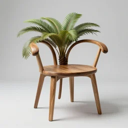 a chair as a wooden hand palm chair that looks like a palm