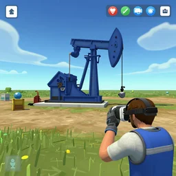 metaverse oil and gas company rpg game, virtual reality, nintendo