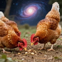Chicken eating the universe