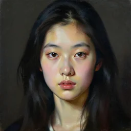 a painting of japanese girl by gottfried helnwein