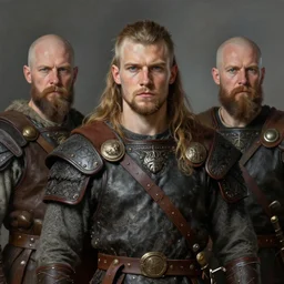 portrait of a handsome young viking warrior, art by denys tsiperko and bogdan rezunenko and franz xaver kosler, hyperrealism