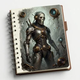 extremely detailed illustration high tech steampunk eerie uncomfortable dark stylized digital notebook doodles drawings musings art deco with art deco filigree scrollwork 8 k render