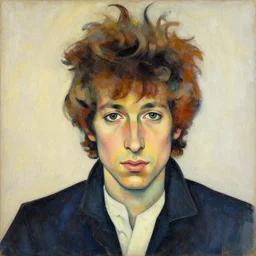 portrait of a young bob dylan, fauvism,