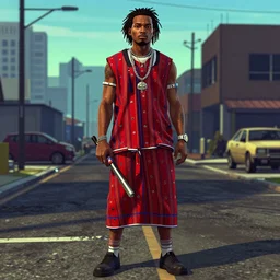 a cyberpunk maasai man in the style of gta