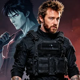 guy wearing tactical gear | | post malone, fine detail!! anime!! realistic shaded lighting!! dramatic!! poster by ilya kuvshinov katsuhiro otomo ghost - in - the - shell, artgerm