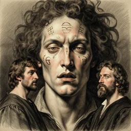 masterpiece peremptory truculence by Edgar Maxence and Caravaggio and Michael Whelan and Caravaggio artistic, intricate drawing, light brazen, realistic fantasy, extremely detailed and beautiful aesthetic runic face, establishing shot, 8k resolution, dramatic lighting